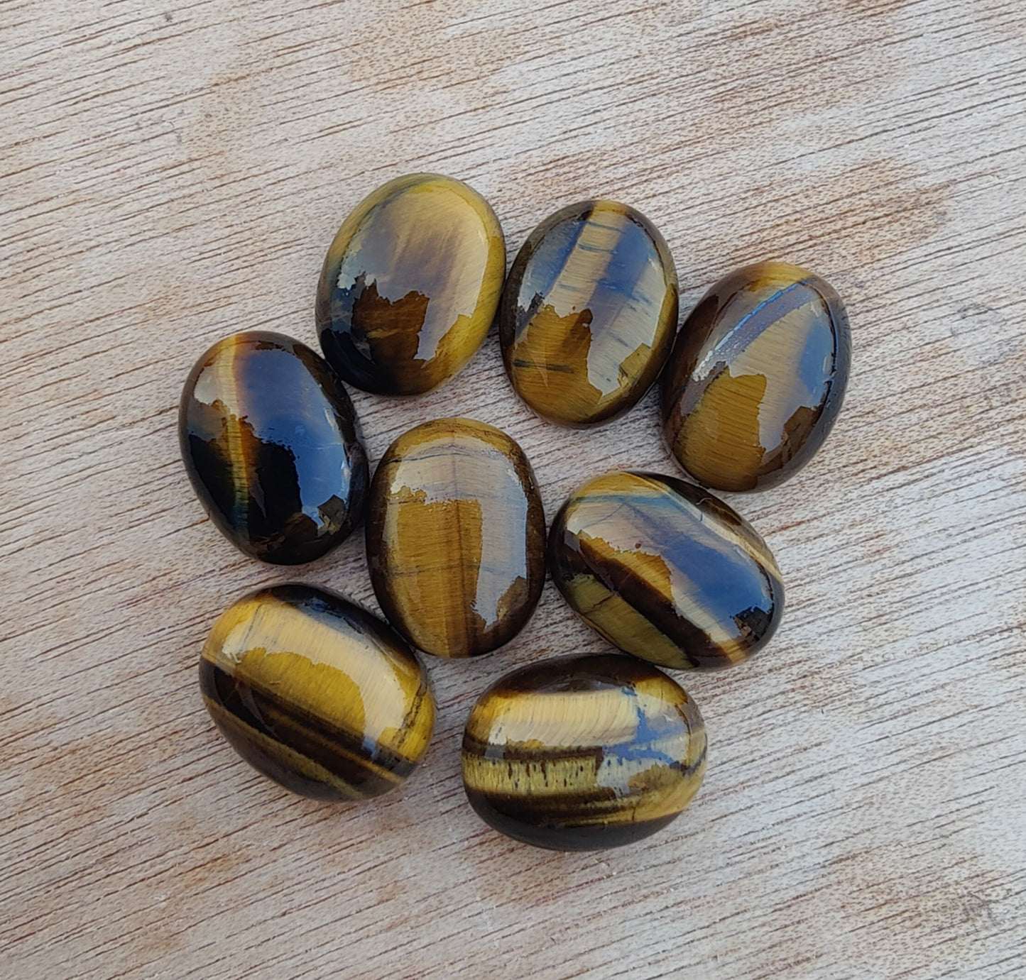 NATURAL TIGER EYE OVAL SHAPE FLAT BACK CABOCHON AAA+ QUALITY CALIBRATED GEMSTONES, ALL SIZES AVAILABLE