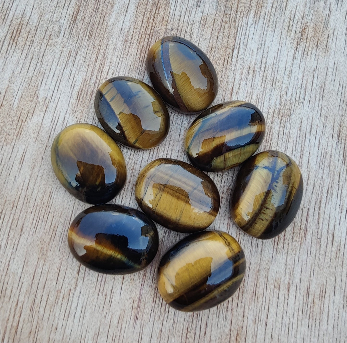 NATURAL TIGER EYE OVAL SHAPE FLAT BACK CABOCHON AAA+ QUALITY CALIBRATED GEMSTONES, ALL SIZES AVAILABLE
