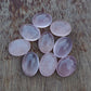 AAA+ QUALITY NATURAL ROSE QUARTZ OVAL SHAPE CABOCHON FLAT BACK CALIBRATED GEMSTONES, ALL SIZES AVAILABLE