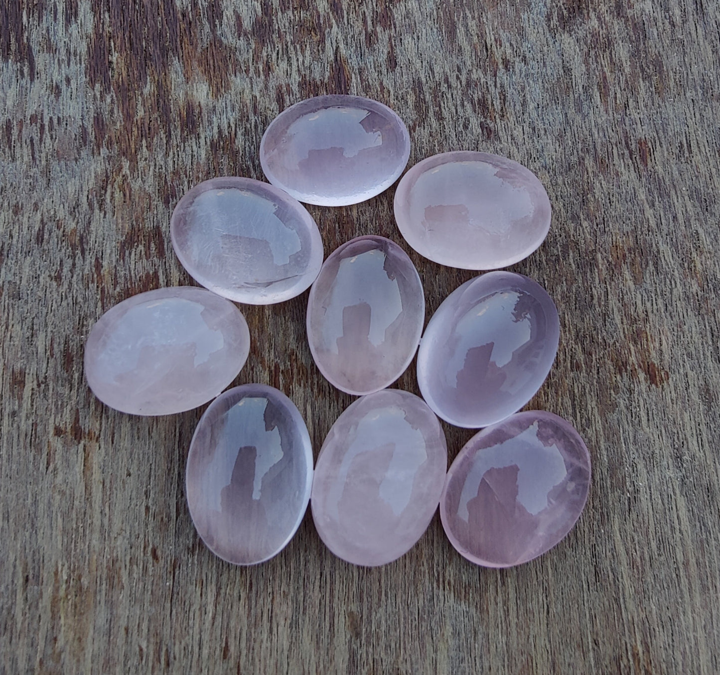 AAA+ QUALITY NATURAL ROSE QUARTZ OVAL SHAPE CABOCHON FLAT BACK CALIBRATED GEMSTONES, ALL SIZES AVAILABLE