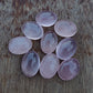 AAA+ QUALITY NATURAL ROSE QUARTZ OVAL SHAPE CABOCHON FLAT BACK CALIBRATED GEMSTONES, ALL SIZES AVAILABLE