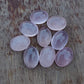 AAA+ QUALITY NATURAL ROSE QUARTZ OVAL SHAPE CABOCHON FLAT BACK CALIBRATED GEMSTONES, ALL SIZES AVAILABLE