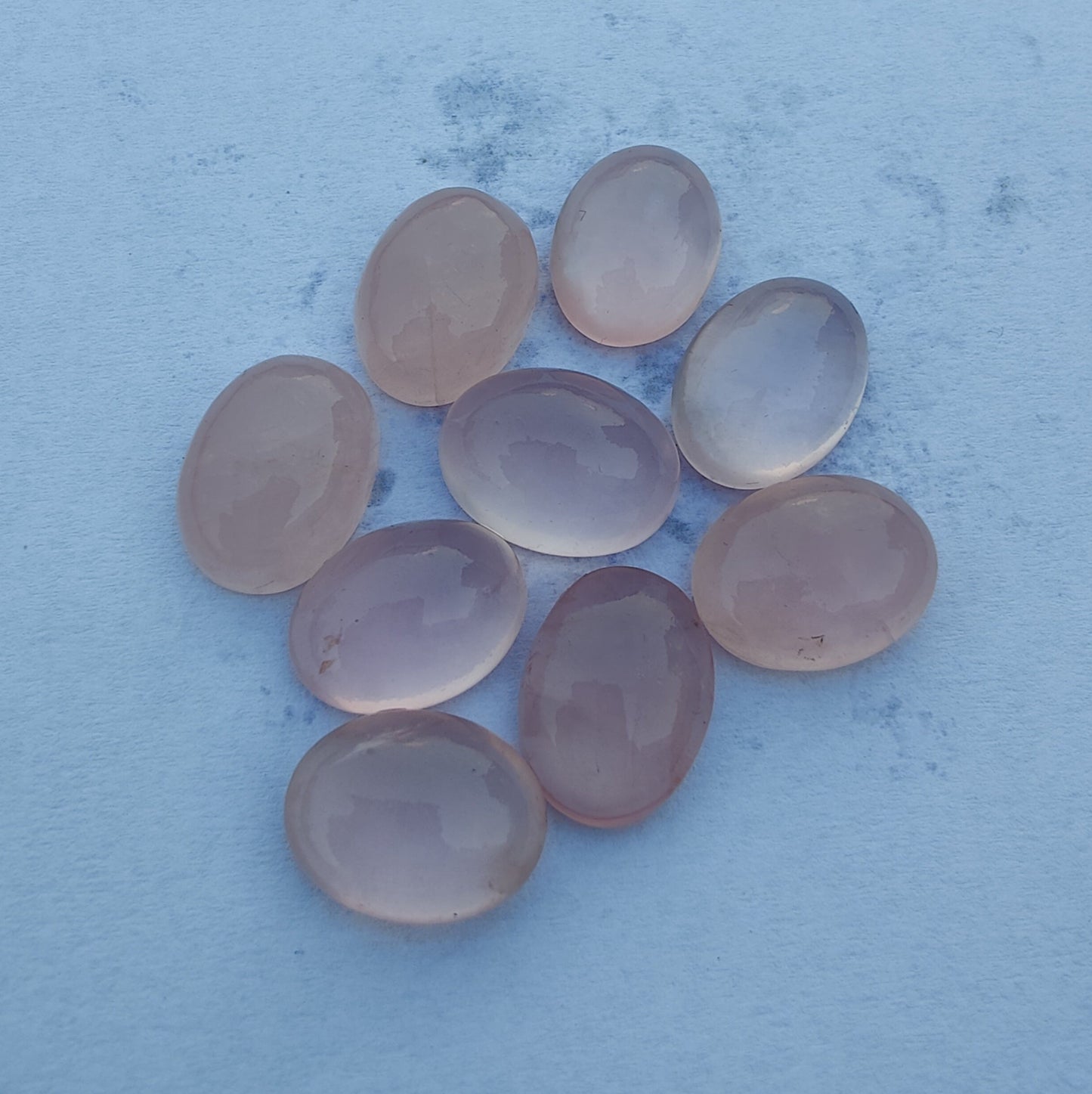 AAA+ QUALITY NATURAL ROSE QUARTZ OVAL SHAPE CABOCHON FLAT BACK CALIBRATED GEMSTONES, ALL SIZES AVAILABLE