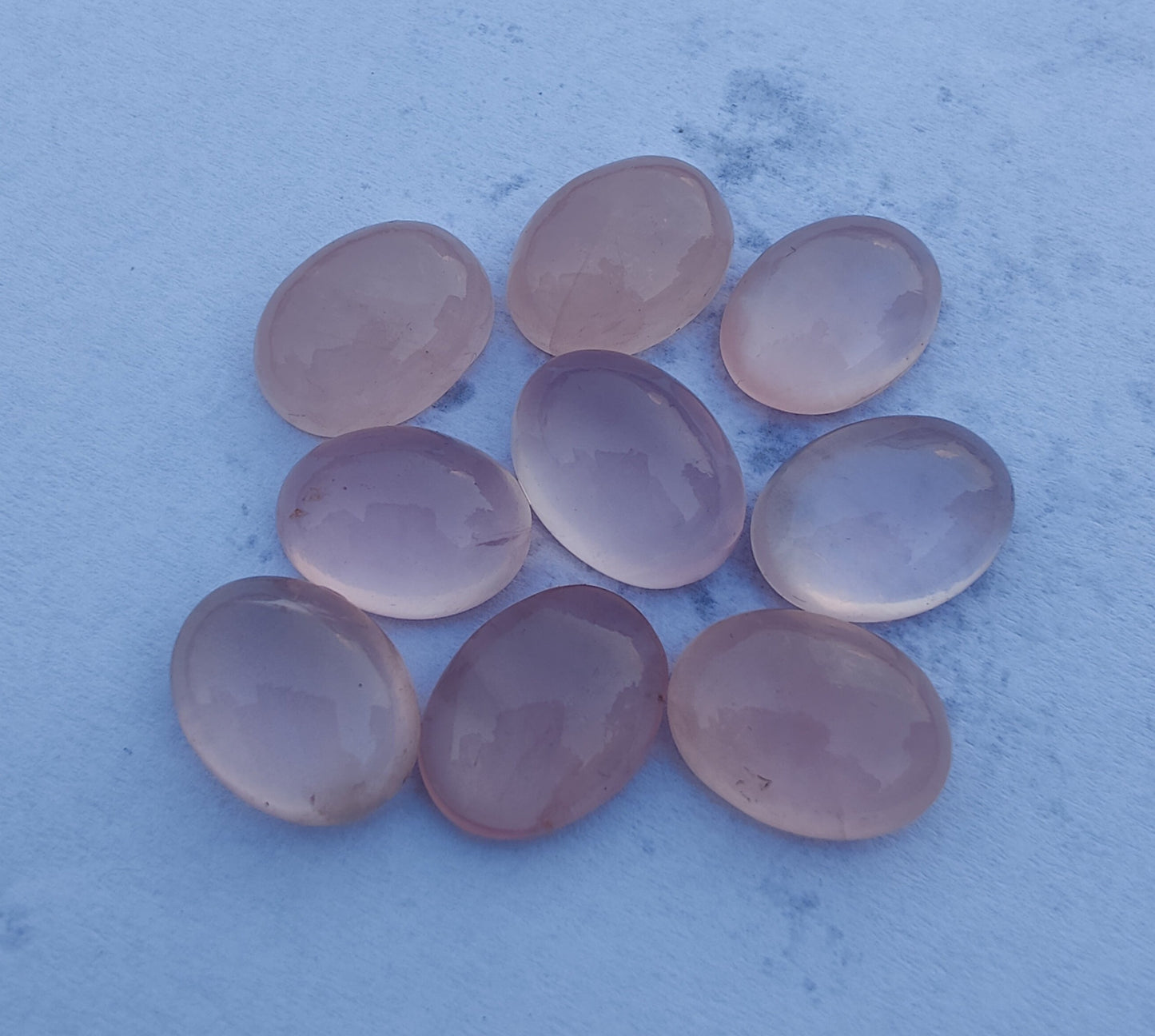 AAA+ QUALITY NATURAL ROSE QUARTZ OVAL SHAPE CABOCHON FLAT BACK CALIBRATED GEMSTONES, ALL SIZES AVAILABLE