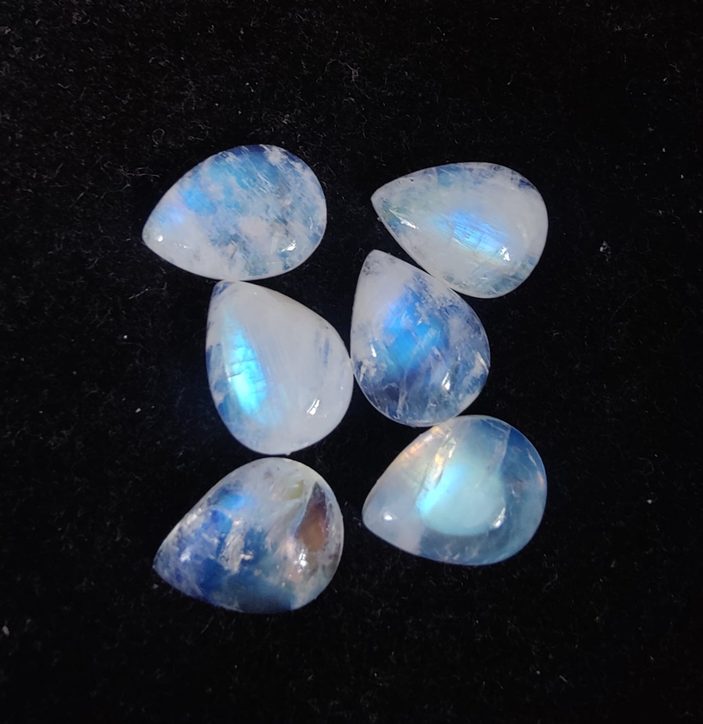AAA+ QUALITY NATURAL RAINBOW MOONSTONE TEAR DROP SHAPE CABOCHON FLAT BACK PEAR SHAPE CALIBRATED GEMSTONES, ALL SIZES AVAILABLE