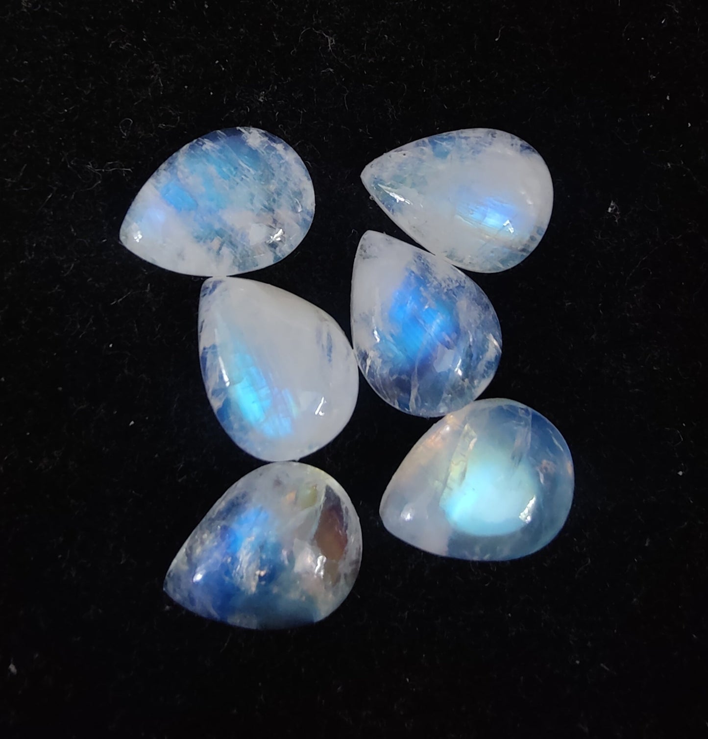 AAA+ QUALITY NATURAL RAINBOW MOONSTONE TEAR DROP SHAPE CABOCHON FLAT BACK PEAR SHAPE CALIBRATED GEMSTONES, ALL SIZES AVAILABLE
