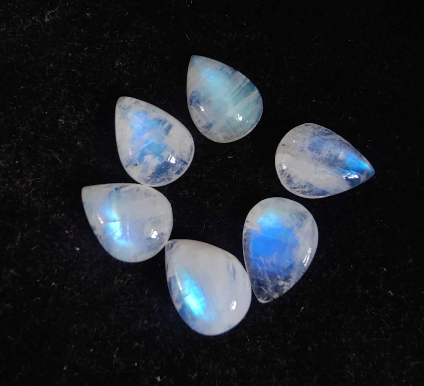 AAA+ QUALITY NATURAL RAINBOW MOONSTONE TEAR DROP SHAPE CABOCHON FLAT BACK PEAR SHAPE CALIBRATED GEMSTONES, ALL SIZES AVAILABLE