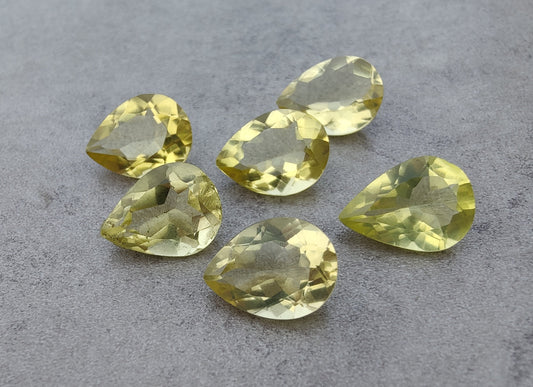 NATURAL LEMON QUARTZ TEAR DROP SHAPE FACETED CUT CALIBRATED PEAR SHAPE GEMSTONES, ALL SIZES AVAILABLE