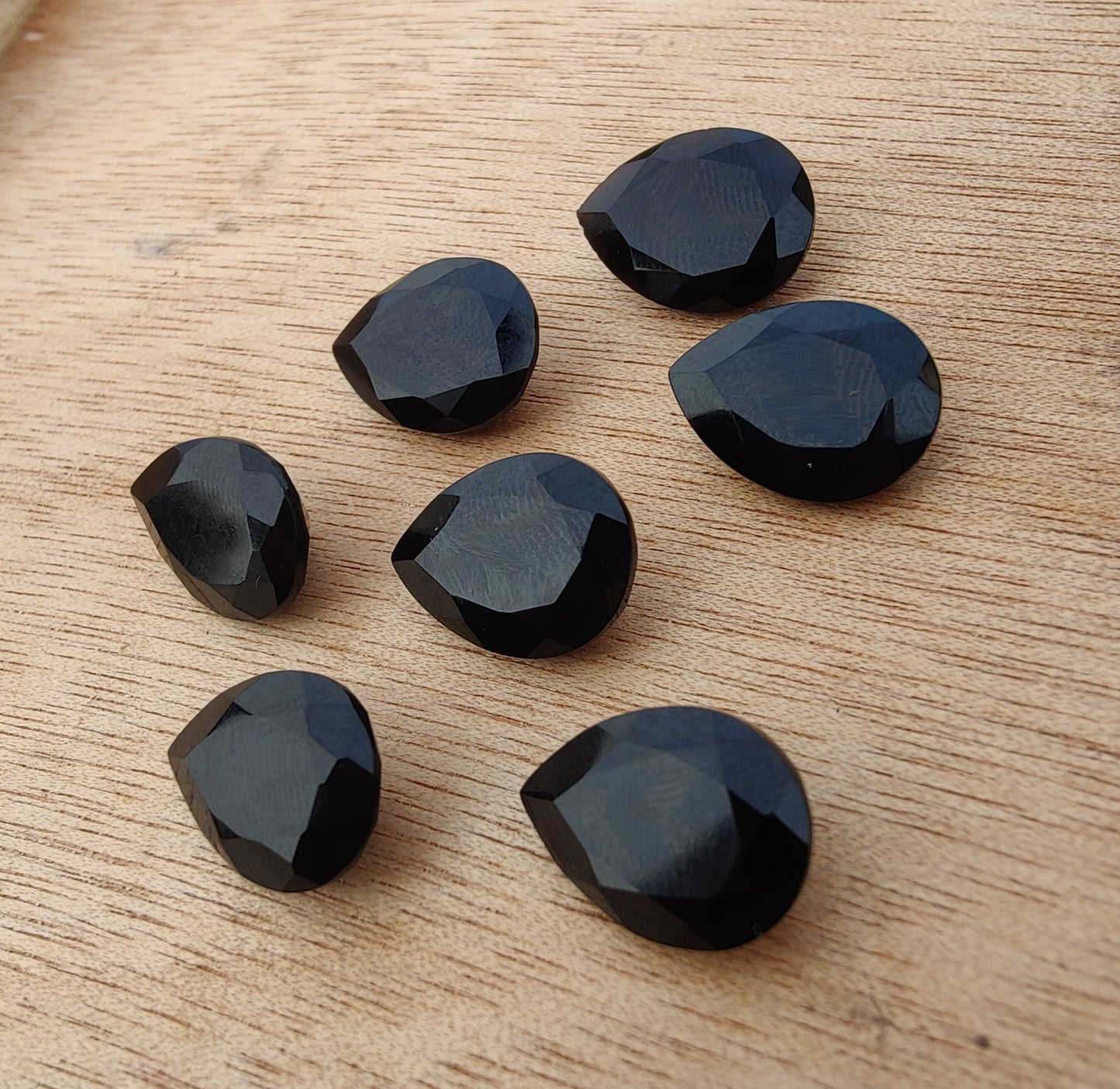 AAA+ QUALITY NATURAL BLACK ONYX TEAR DROP SHAPE FACETED CUT CALIBRATED PEAR SHAPE GEMSTONES, ALL SIZES AVAILABLE