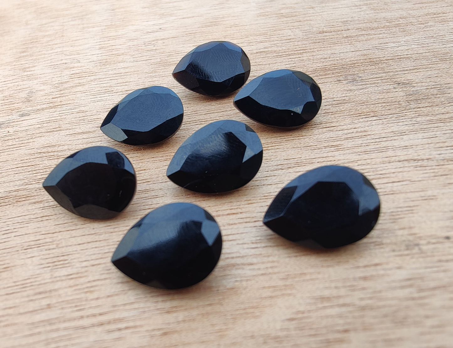 AAA+ QUALITY NATURAL BLACK ONYX TEAR DROP SHAPE FACETED CUT CALIBRATED PEAR SHAPE GEMSTONES, ALL SIZES AVAILABLE