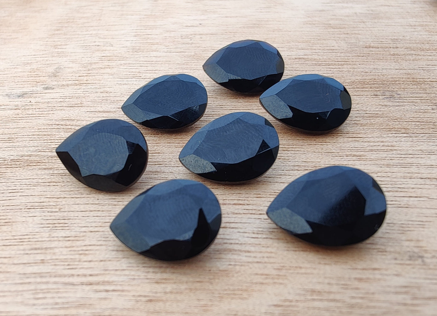 AAA+ QUALITY NATURAL BLACK ONYX TEAR DROP SHAPE FACETED CUT CALIBRATED PEAR SHAPE GEMSTONES, ALL SIZES AVAILABLE
