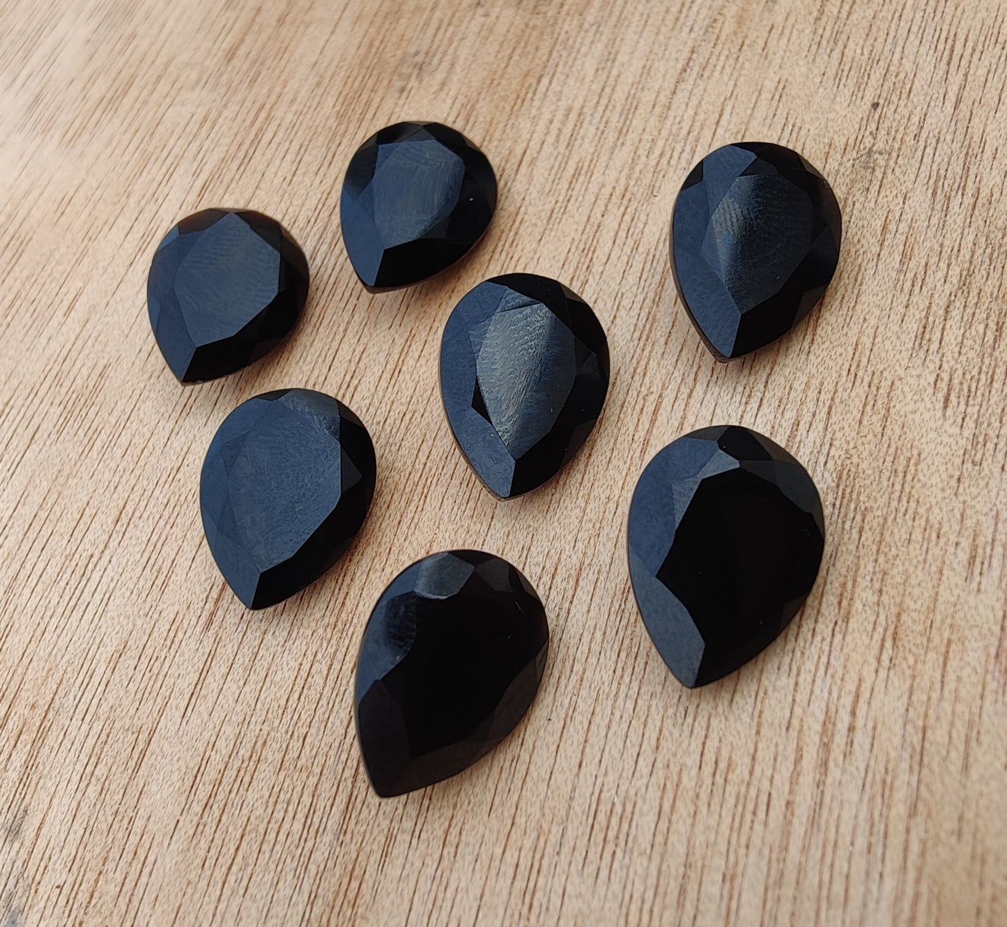 AAA+ QUALITY NATURAL BLACK ONYX TEAR DROP SHAPE FACETED CUT CALIBRATED PEAR SHAPE GEMSTONES, ALL SIZES AVAILABLE
