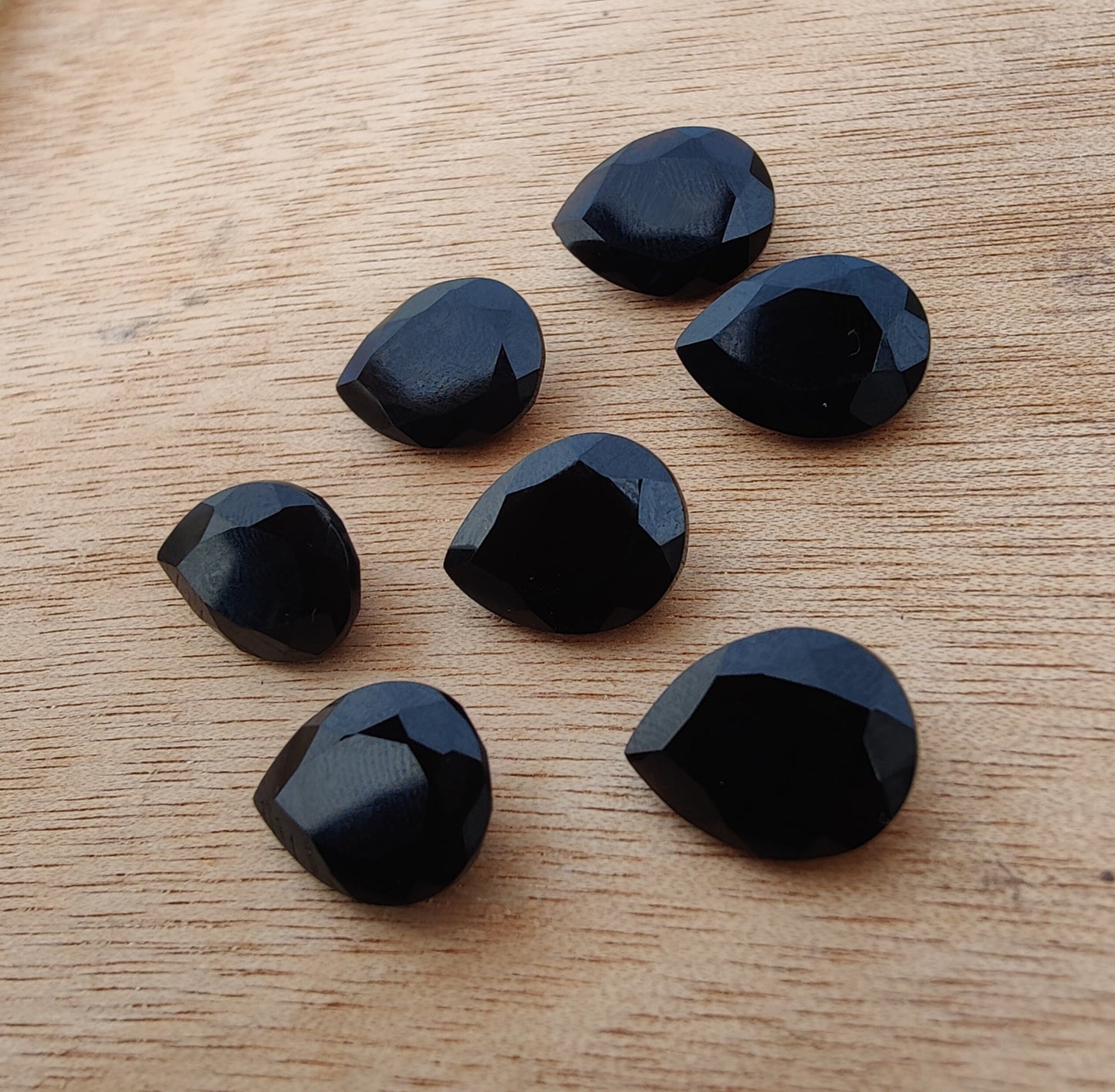 AAA+ QUALITY NATURAL BLACK ONYX TEAR DROP SHAPE FACETED CUT CALIBRATED PEAR SHAPE GEMSTONES, ALL SIZES AVAILABLE