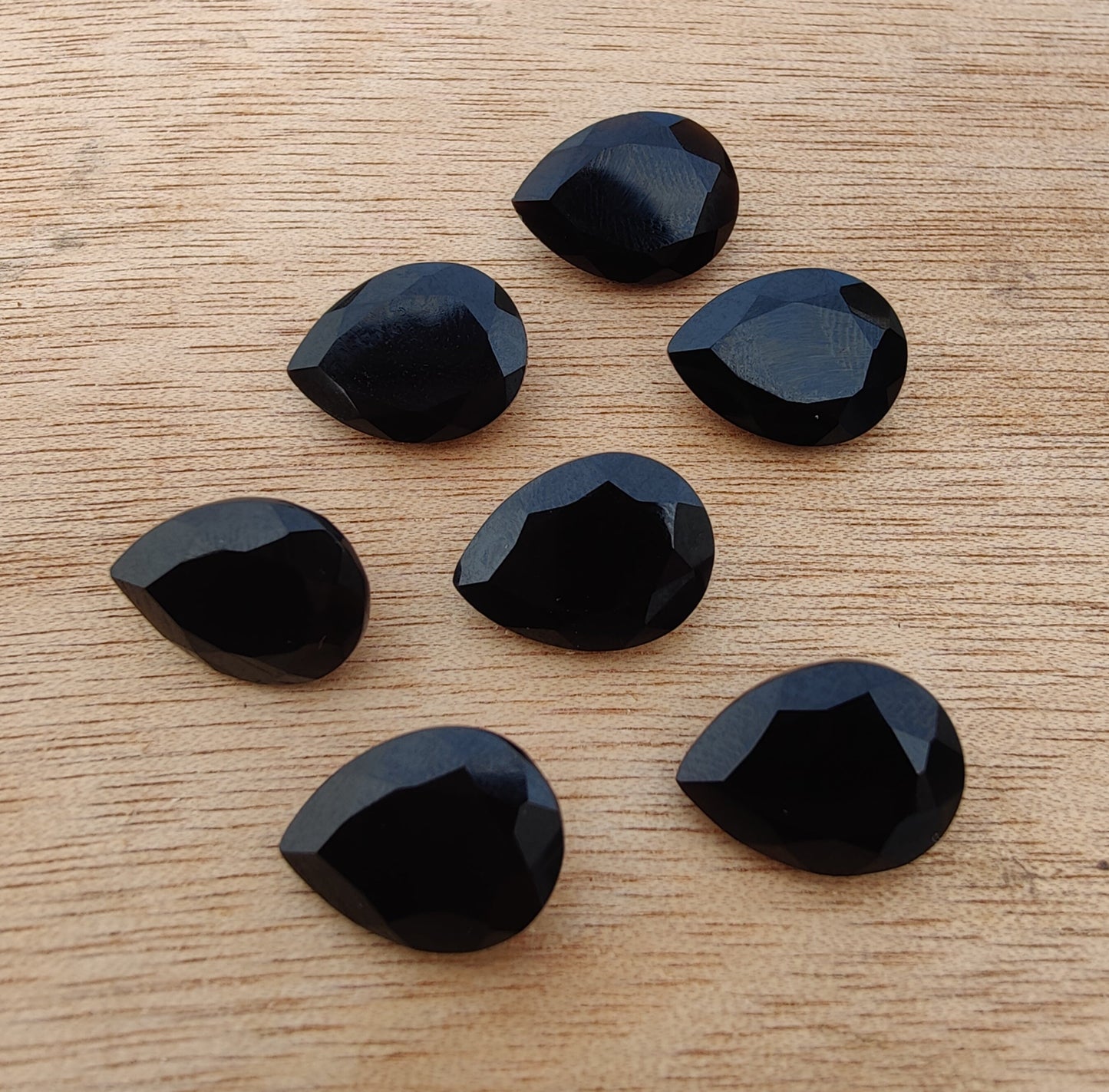AAA+ QUALITY NATURAL BLACK ONYX TEAR DROP SHAPE FACETED CUT CALIBRATED PEAR SHAPE GEMSTONES, ALL SIZES AVAILABLE