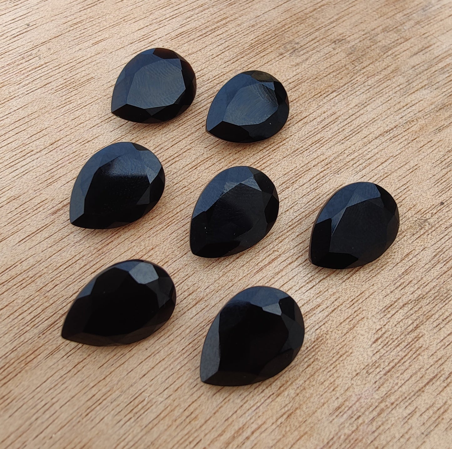 AAA+ QUALITY NATURAL BLACK ONYX TEAR DROP SHAPE FACETED CUT CALIBRATED PEAR SHAPE GEMSTONES, ALL SIZES AVAILABLE
