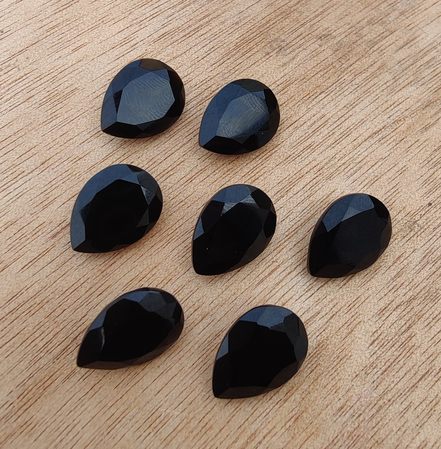 AAA+ QUALITY NATURAL BLACK ONYX TEAR DROP SHAPE FACETED CUT CALIBRATED PEAR SHAPE GEMSTONES, ALL SIZES AVAILABLE