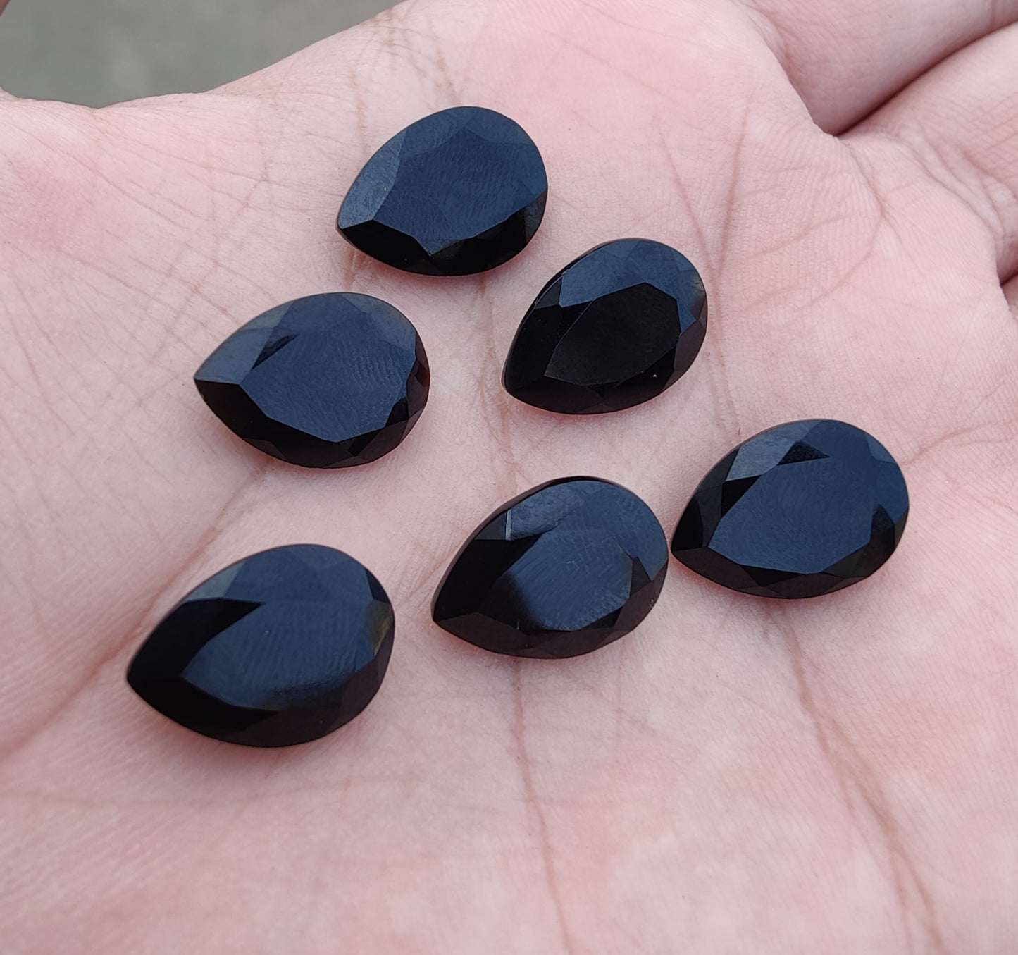 AAA+ QUALITY NATURAL BLACK ONYX TEAR DROP SHAPE FACETED CUT CALIBRATED PEAR SHAPE GEMSTONES, ALL SIZES AVAILABLE