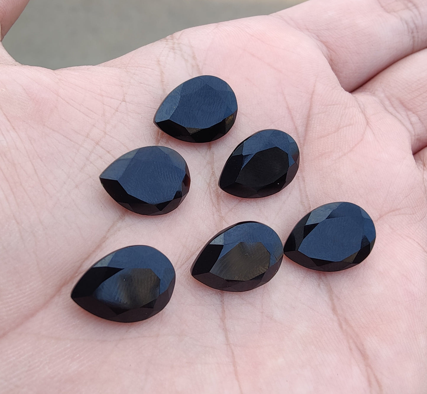 AAA+ QUALITY NATURAL BLACK ONYX TEAR DROP SHAPE FACETED CUT CALIBRATED PEAR SHAPE GEMSTONES, ALL SIZES AVAILABLE