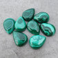 NATURAL MALACHITE CABOCHON PEAR SHAPE FLAT BACK CALIBRATED AAA+ QUALITY TEAR DROP SHAPE GEMSTONES, ALL SIZES AVAILABLE