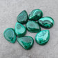 NATURAL MALACHITE CABOCHON PEAR SHAPE FLAT BACK CALIBRATED AAA+ QUALITY TEAR DROP SHAPE GEMSTONES, ALL SIZES AVAILABLE