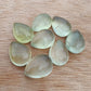 AAA+ QUALITY NATURAL PREHNITE CABOCHON FLAT BACK TEAR DROP SHAPE CALIBRATED PEAR SHAPE GEMSTONES, ALL SIZES AVAILABLE