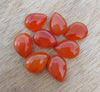 NATURAL CARNELIAN PEAR SHAPE CABOCHON FLAT BACK TEARDROP SHAPE CALIBRATED GEMSTONES, ALL SIZES AVAILBALE