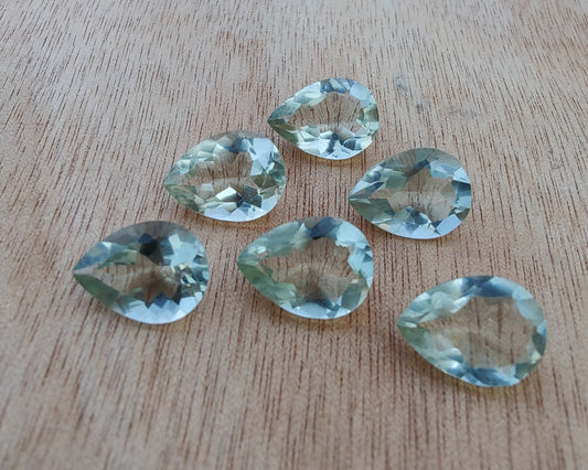 AAA+ QUALITY NATURAL GREEN AMETHYST TEARDROP SHAPE FACETED CUT CALIBRATED PEAR SHAPE GEMSTONES