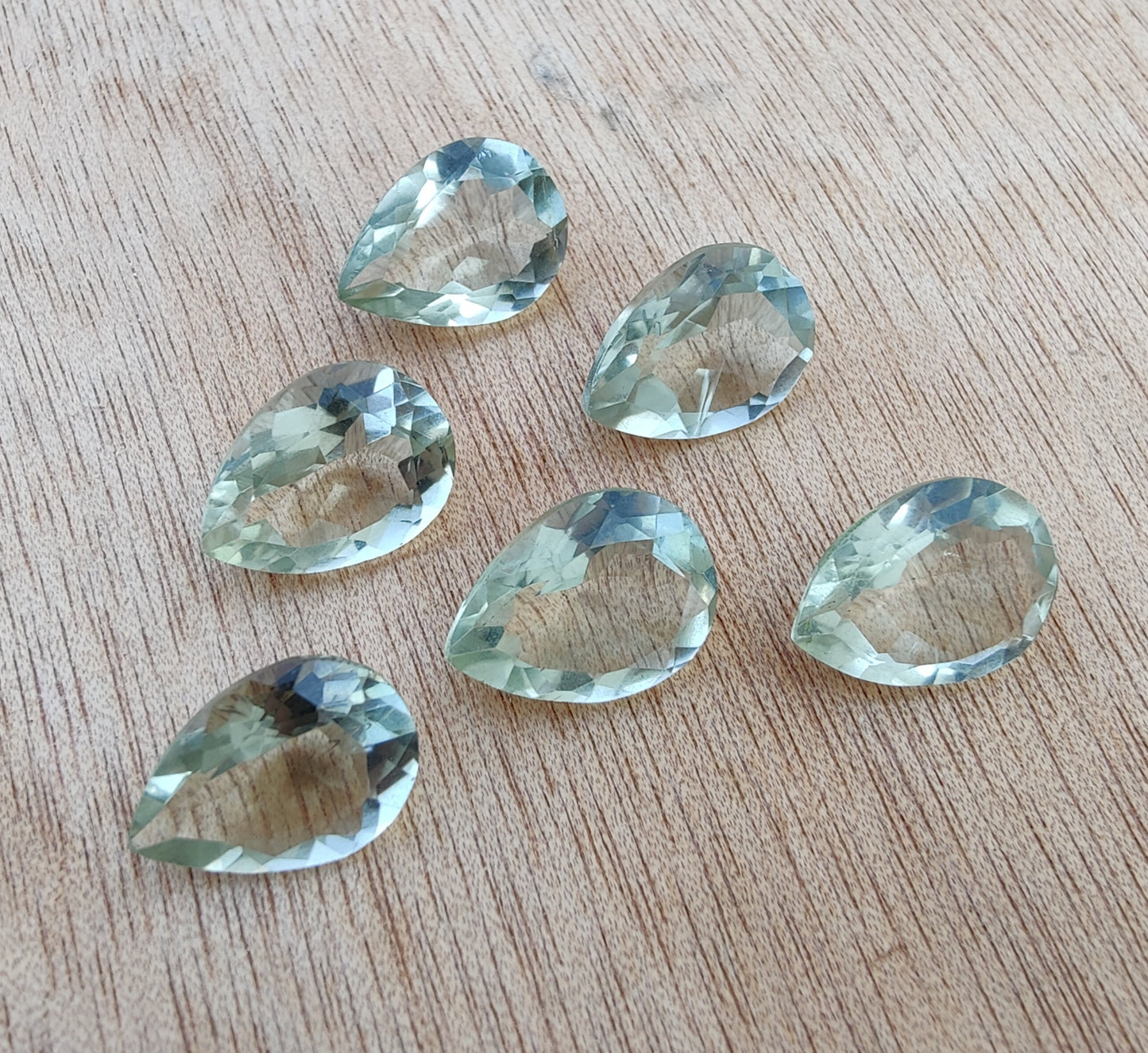 AAA+ QUALITY NATURAL GREEN AMETHYST TEARDROP SHAPE FACETED CUT CALIBRATED PEAR SHAPE GEMSTONES