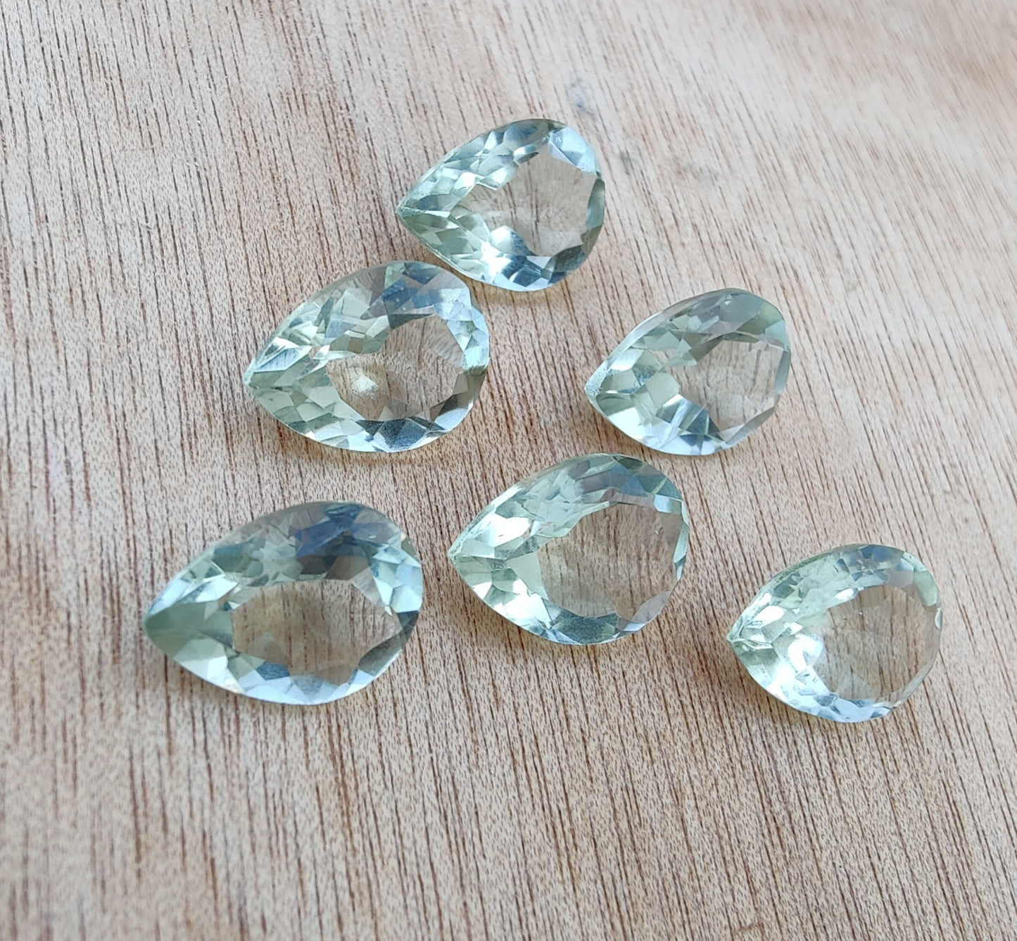 AAA+ QUALITY NATURAL GREEN AMETHYST TEARDROP SHAPE FACETED CUT CALIBRATED PEAR SHAPE GEMSTONES