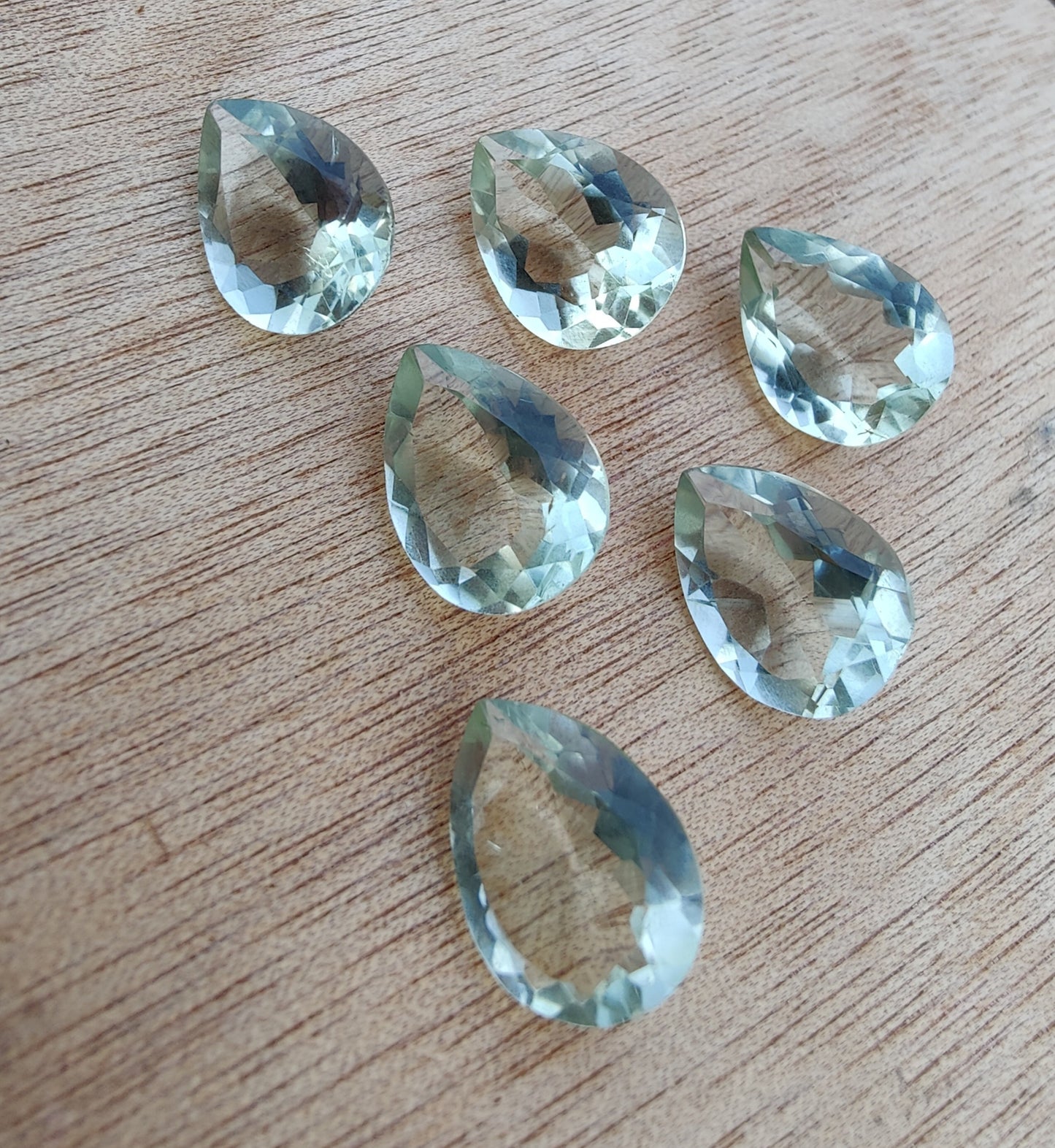 AAA+ QUALITY NATURAL GREEN AMETHYST TEARDROP SHAPE FACETED CUT CALIBRATED PEAR SHAPE GEMSTONES