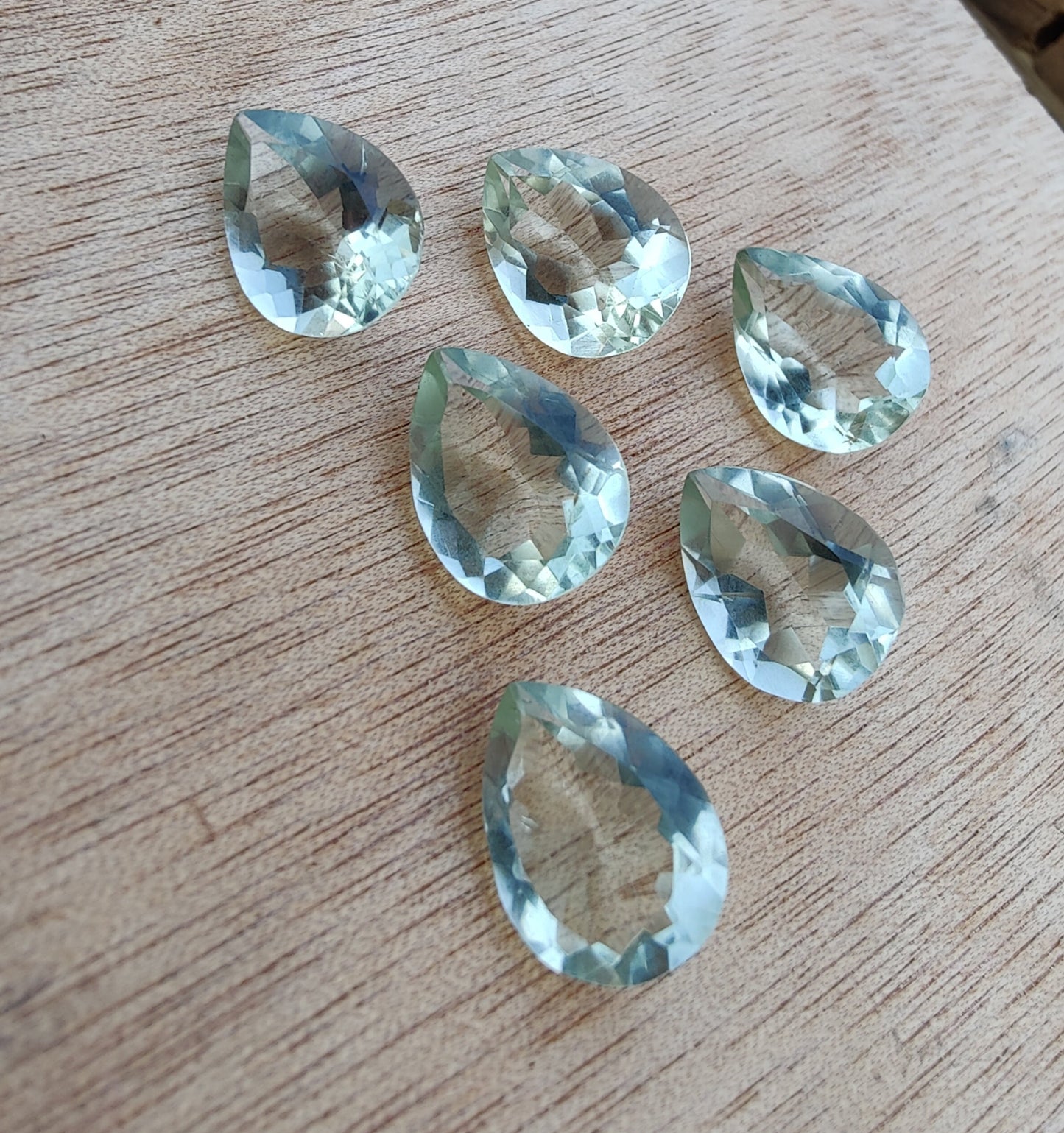 AAA+ QUALITY NATURAL GREEN AMETHYST TEARDROP SHAPE FACETED CUT CALIBRATED PEAR SHAPE GEMSTONES