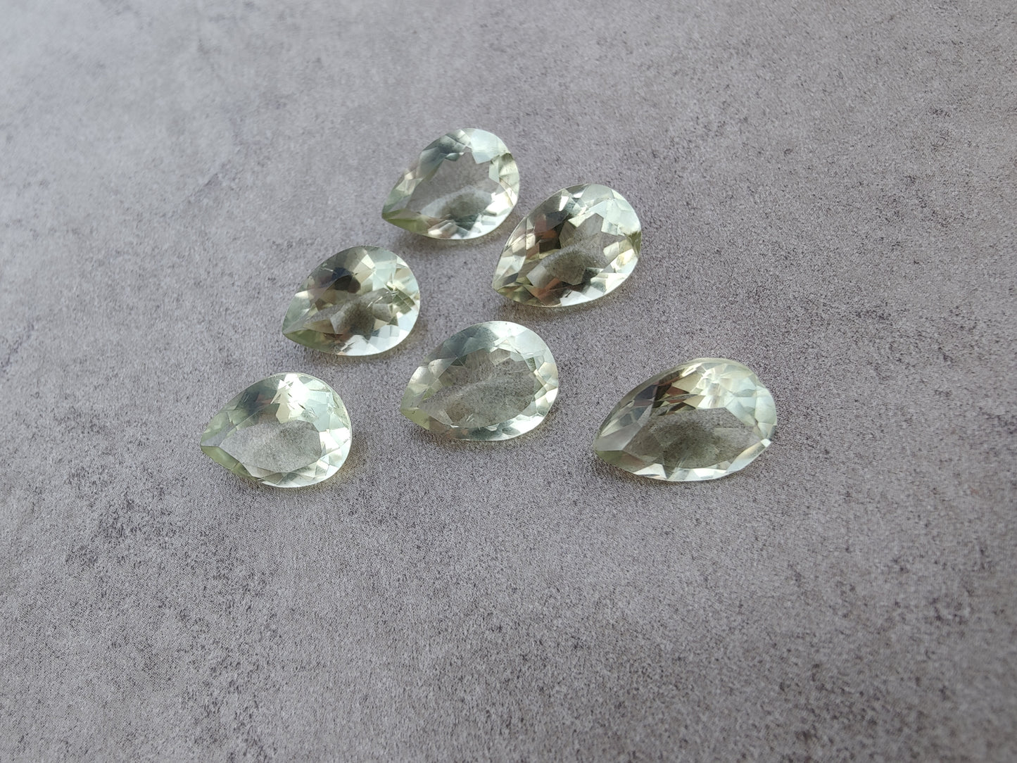 AAA+ QUALITY NATURAL GREEN AMETHYST TEARDROP SHAPE FACETED CUT CALIBRATED PEAR SHAPE GEMSTONES