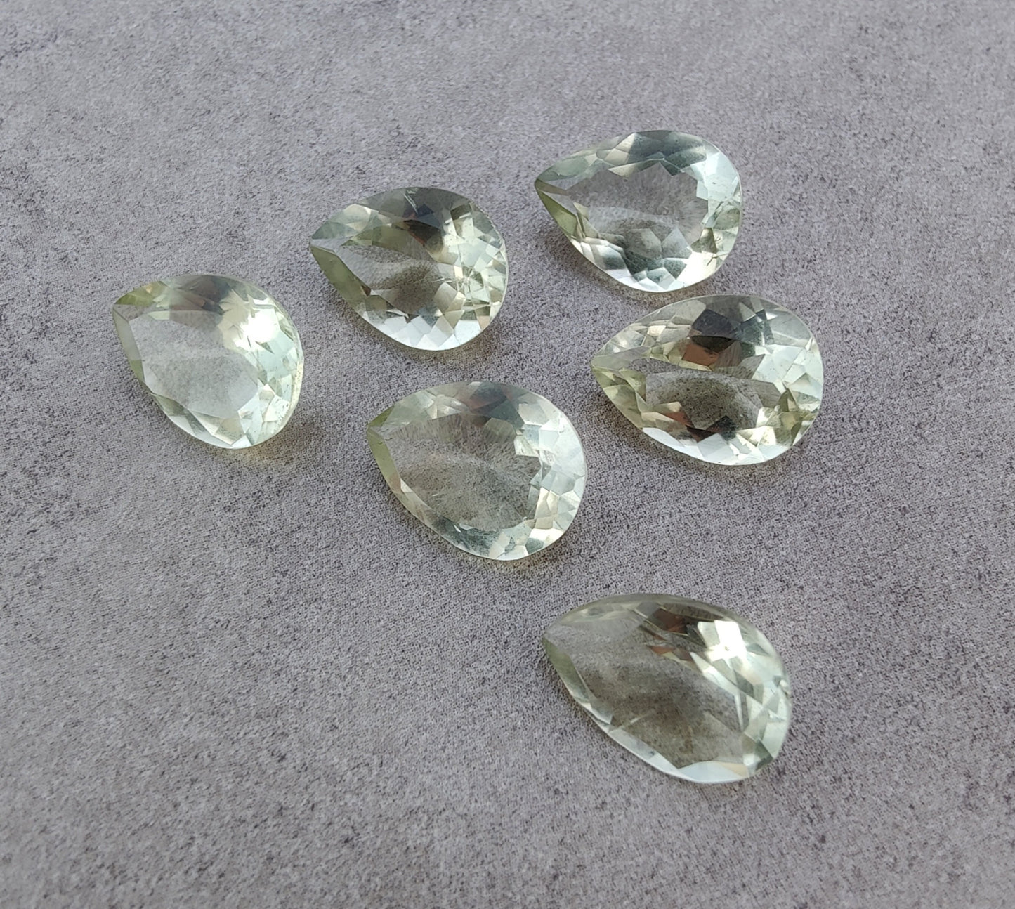 AAA+ QUALITY NATURAL GREEN AMETHYST TEARDROP SHAPE FACETED CUT CALIBRATED PEAR SHAPE GEMSTONES
