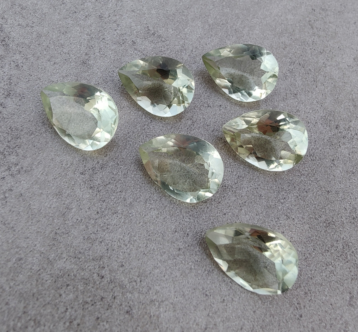 AAA+ QUALITY NATURAL GREEN AMETHYST TEARDROP SHAPE FACETED CUT CALIBRATED PEAR SHAPE GEMSTONES