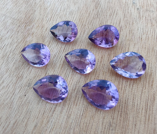 AAA+ QUALITY NATURAL AMETHYST TEARDROP SHAPE FACETED CUT CALIBRATED PEAR SHAPE GEMSTONES