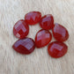 NATURAL RED ONYX PEAR SHAPE CHECKER CUT FLAT BACK CALIBRATED TEARDROP GEMSTONES, ALL SIZES AVAILABLE