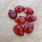 NATURAL RED ONYX PEAR SHAPE CHECKER CUT FLAT BACK CALIBRATED TEARDROP GEMSTONES, ALL SIZES AVAILABLE