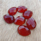NATURAL RED ONYX PEAR SHAPE CHECKER CUT FLAT BACK CALIBRATED TEARDROP GEMSTONES, ALL SIZES AVAILABLE