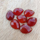 NATURAL RED ONYX PEAR SHAPE CHECKER CUT FLAT BACK CALIBRATED TEARDROP GEMSTONES, ALL SIZES AVAILABLE