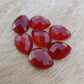 NATURAL RED ONYX PEAR SHAPE CHECKER CUT FLAT BACK CALIBRATED TEARDROP GEMSTONES, ALL SIZES AVAILABLE