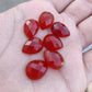 NATURAL RED ONYX PEAR SHAPE CHECKER CUT FLAT BACK CALIBRATED TEARDROP GEMSTONES, ALL SIZES AVAILABLE
