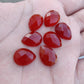 NATURAL RED ONYX PEAR SHAPE CHECKER CUT FLAT BACK CALIBRATED TEARDROP GEMSTONES, ALL SIZES AVAILABLE