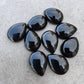 AAA+ QUALITY NATURAL BLACK ONYX CABOCHON FLAT BACK TEARDROP SHAPE CALIBRATED PEAR SHAPE GEMSTONES, ALL SIZES AVAILABLE