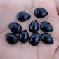 AAA+ QUALITY NATURAL BLACK ONYX CABOCHON FLAT BACK TEARDROP SHAPE CALIBRATED PEAR SHAPE GEMSTONES, ALL SIZES AVAILABLE