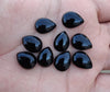 AAA+ QUALITY NATURAL BLACK ONYX CABOCHON FLAT BACK TEARDROP SHAPE CALIBRATED PEAR SHAPE GEMSTONES, ALL SIZES AVAILABLE