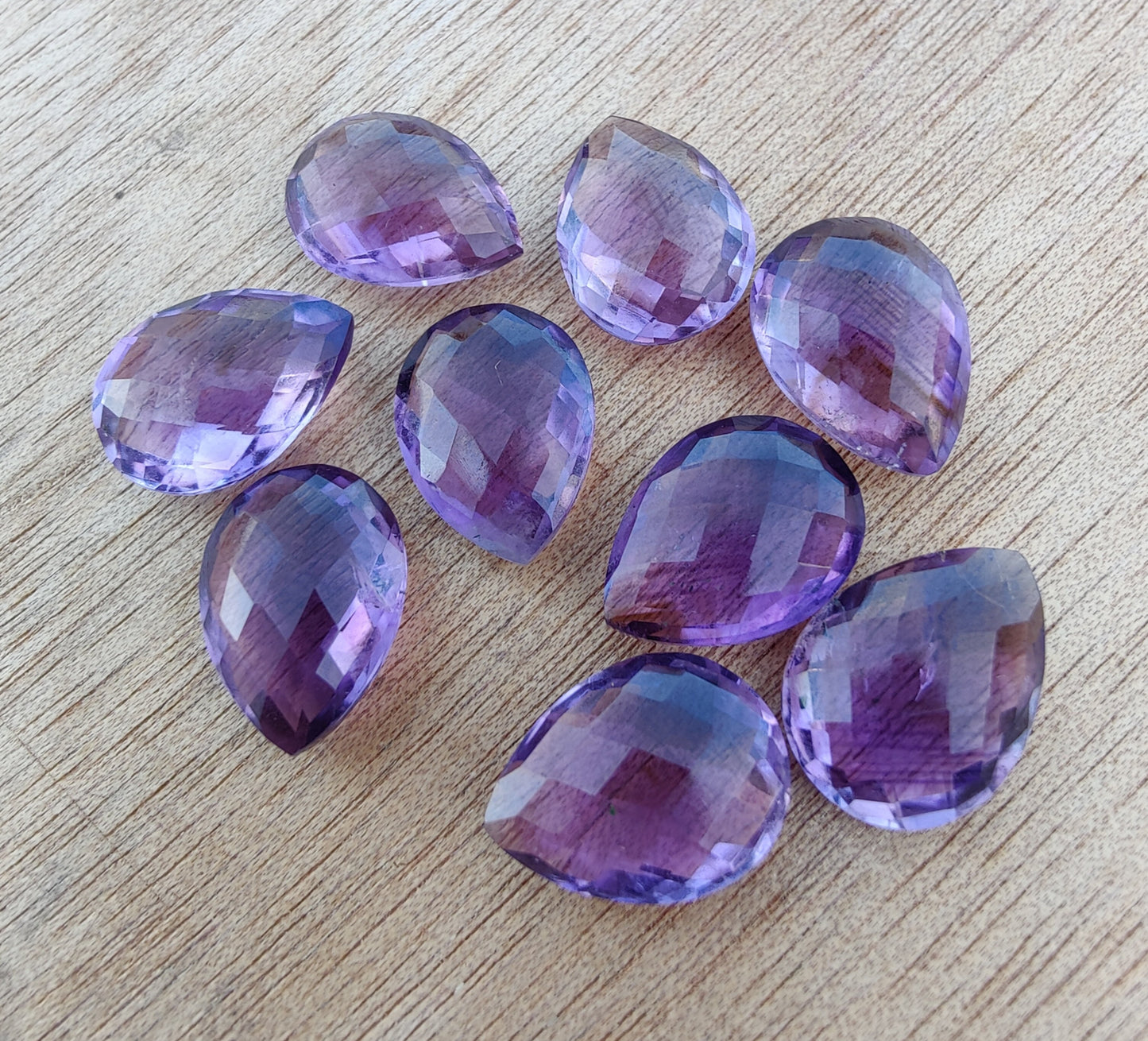 NATURAL AMETHYST BRIOLETTE CUT PEAR SHAPE CALIBRATED TEARDROP SHAPE AAA+ QUALITY GEMSTONES