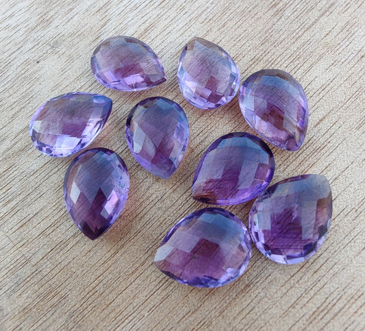 NATURAL AMETHYST BRIOLETTE CUT PEAR SHAPE CALIBRATED TEARDROP SHAPE AAA+ QUALITY GEMSTONES