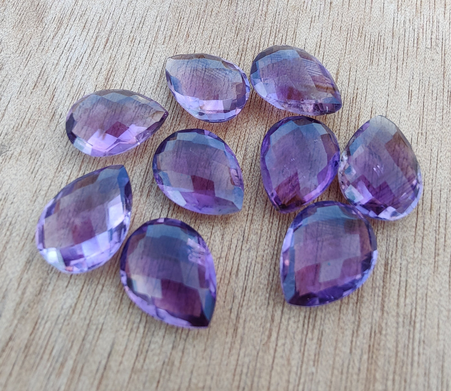 NATURAL AMETHYST BRIOLETTE CUT PEAR SHAPE CALIBRATED TEARDROP SHAPE AAA+ QUALITY GEMSTONES