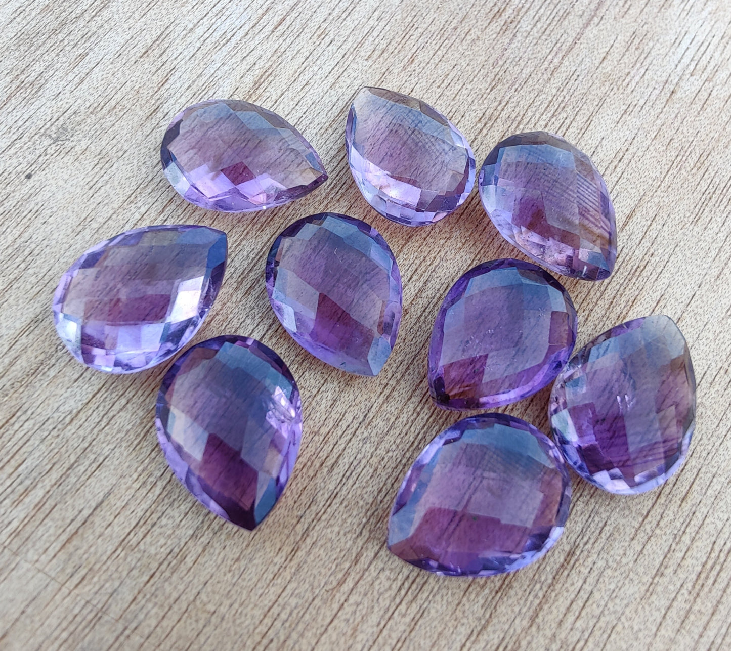 NATURAL AMETHYST BRIOLETTE CUT PEAR SHAPE CALIBRATED TEARDROP SHAPE AAA+ QUALITY GEMSTONES