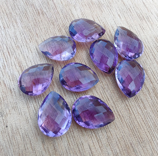 NATURAL AMETHYST BRIOLETTE CUT PEAR SHAPE CALIBRATED TEARDROP SHAPE AAA+ QUALITY GEMSTONES